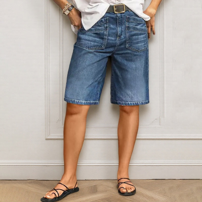 Klassische, kurz geschnittene Jeans mit geradem Bein für Damen