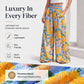 Damen Blumenprint-Hochtaillierte-Weitbein-Hose