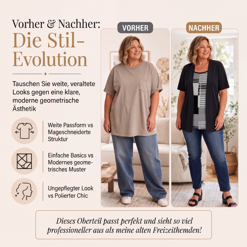 📢📢50%Rabatt!!!🎉✨Damen-Oberteil im Farbblock-Design, Fake-Layer-Look