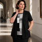Damen-Oberteil im Farbblock-Design, Fake-Layer-Look