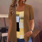 Damen-Oberteil im Farbblock-Design, Fake-Layer-Look