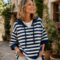 ✨🛍️Neu eingetroffen – Lässiger Kapuzenpullover mit Streifen – Einfache Mode für den Kaffee-Besuch oder entspannte Tage