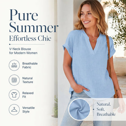 👚Damen Sommer V-Ausschnitt Oberteil✨