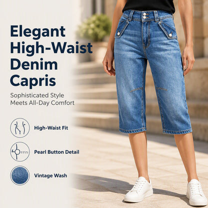 ⌛Zeitlich begrenztes Angebot – Damen hoch geschnittene Knie-lange Denim-Shorts