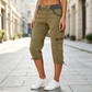 Hoch taillierte Cargo-Caprihosen für Damen