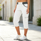 Hoch taillierte Cargo-Caprihosen für Damen