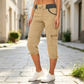 Hoch taillierte Cargo-Caprihosen für Damen