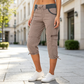 Hoch taillierte Cargo-Caprihosen für Damen