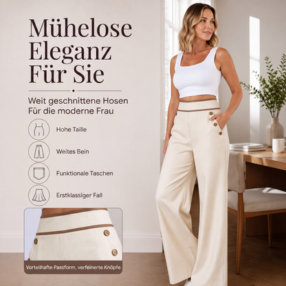 Damen-Hochweitbund-Hosen mit kontrastierenden Besätzen