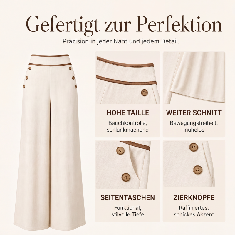 📢📢50%Rabatt!!!🎉✨Damen-Hochweitbund-Hosen mit kontrastierenden Besätzen