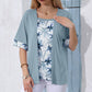 Sommerliches Fake-2-Teiler-Oberteil mit Blumenprint für Damen