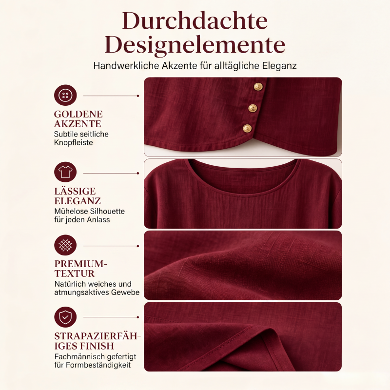 ✨🛍️Neu eingetroffen – Leinen-Oberteil mit lockerer Passform – Luftiger Komfort und klassischer Stil für lässige Tage 🍃