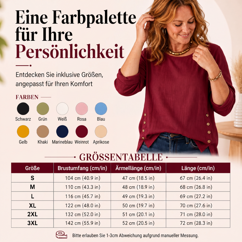 ✨🛍️Neu eingetroffen – Leinen-Oberteil mit lockerer Passform – Luftiger Komfort und klassischer Stil für lässige Tage 🍃