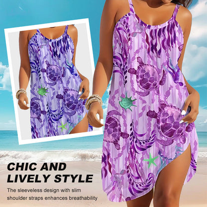 Sommerliches bedrucktes Ozean-Stil Strand-trägerloses Kleid