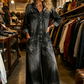 Damen lässiger Langarm-Denim-Jumpsuit