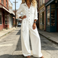 Damen lässiger Langarm-Denim-Jumpsuit