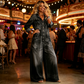 Damen lässiger Langarm-Denim-Jumpsuit