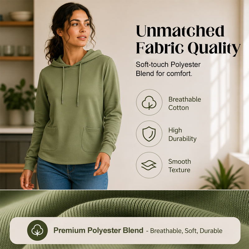 Damen lässiger Hoodie mit Kordelzug und Taschen.