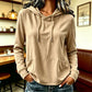 Damen lässiger Hoodie mit Kordelzug und Taschen.