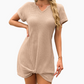 Damen-Minikleid mit kurzen Ärmeln und V-Ausschnitt