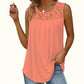 Damen Spitzen-Falten-ärmelloses Tanktop