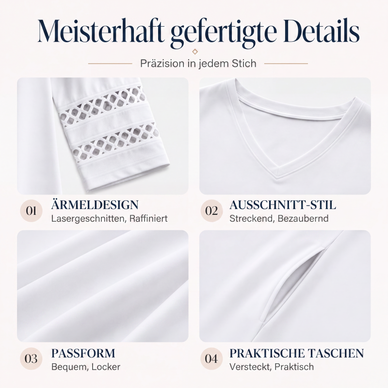 Legeres V-Ausschnitt-Midikleid für Damen