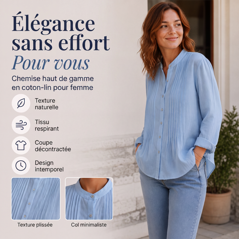 Lässige Faltenbluse mit Stehkragen für Damen