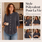 Lässige Faltenbluse mit Stehkragen für Damen