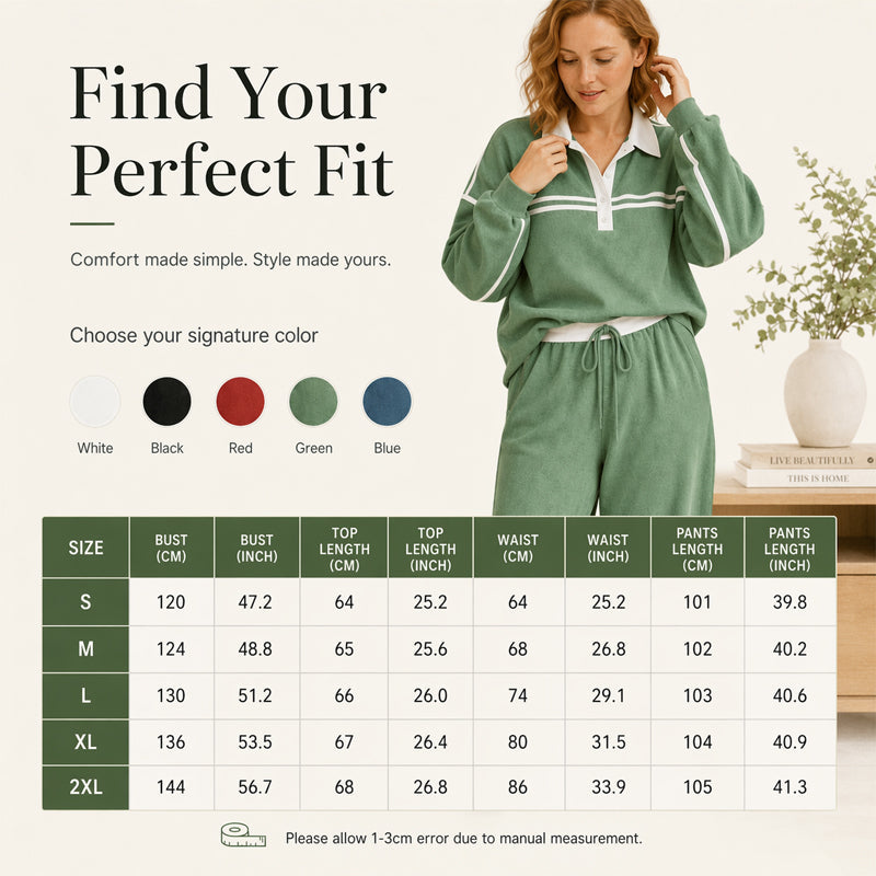 Damen Streifen-Patchwork-Sweatshirt & Weitbein-Hosen-Set
