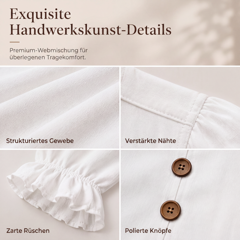 🛍️👚 Tagesangebot – elegante Bluse mit Rüschenärmeln – zeitlos und atmungsaktiv
