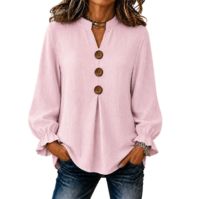 🛍️👚 Tagesangebot – elegante Bluse mit Rüschenärmeln – zeitlos und atmungsaktiv