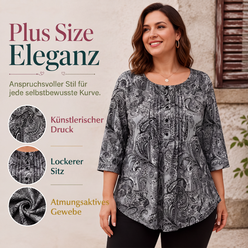 Damen-Bluse in Übergröße mit Paisleymuster