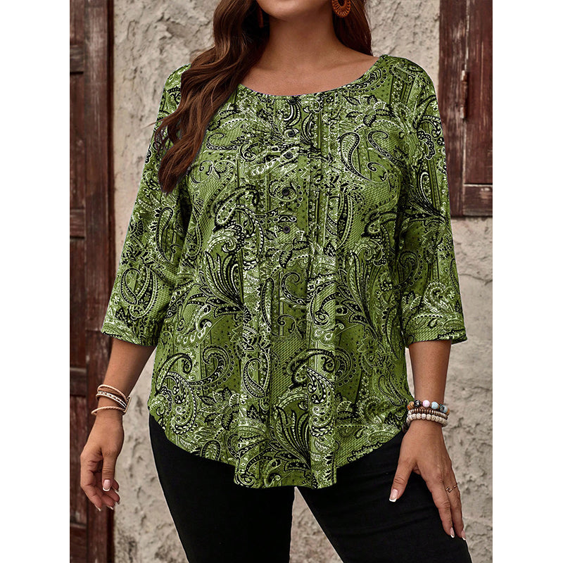 Damen-Bluse in Übergröße mit Paisleymuster