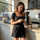 Damen Sommer-Rippstrick-Overall mit Taschen