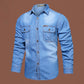 Bestseller🏆👔 Klassisches Baumwollhemd im Denim-Look – lockere Passform und zeitloser Stil für den Alltag