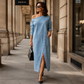 ✨🛍️Neu eingetroffen – Off-Shoulder-Kleid aus Denim – lockere Passform & trendiger Schnitt