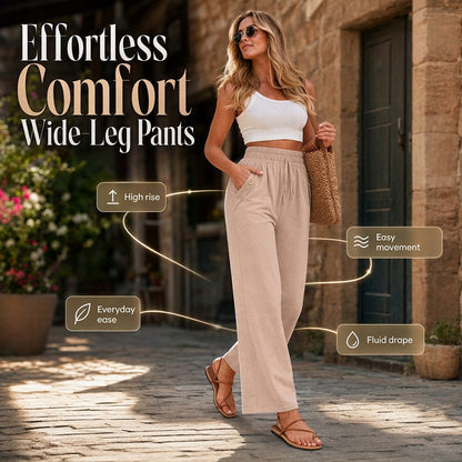 Damen lässige hoch taillierte Weitbein-Hose