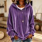 Damen lässiges Samt-Kapuzen-Sweatshirt