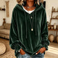 Damen lässiges Samt-Kapuzen-Sweatshirt