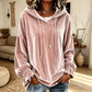 Damen lässiges Samt-Kapuzen-Sweatshirt