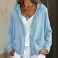 Damen lässige Jacke mit Kapuze und Kordelzug am Saum.