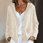 Damen lässige Jacke mit Kapuze und Kordelzug am Saum.