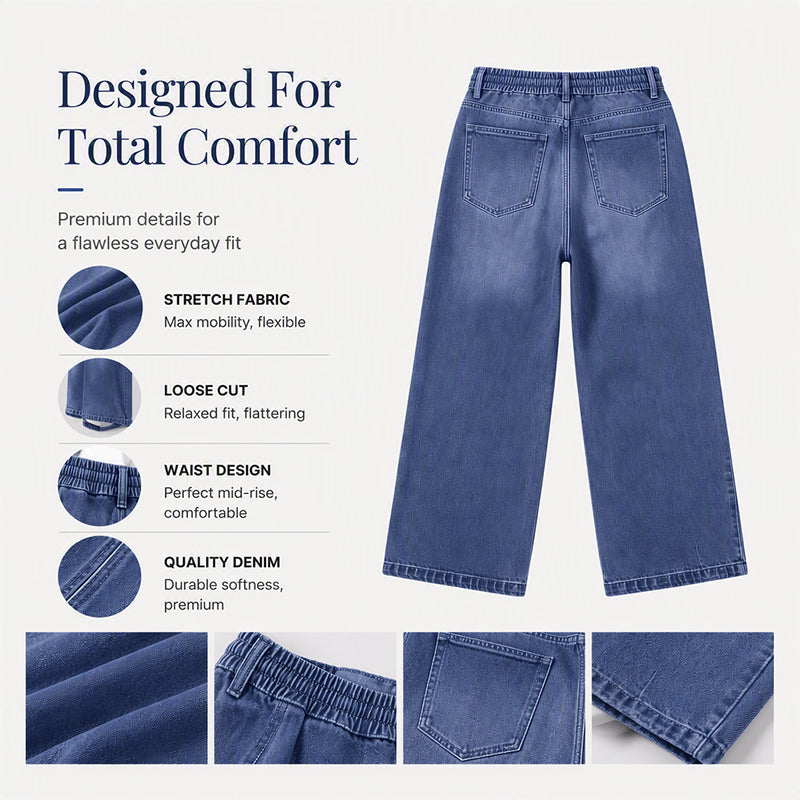 Damen lässige verkürzte Jeans mit geradem Bein