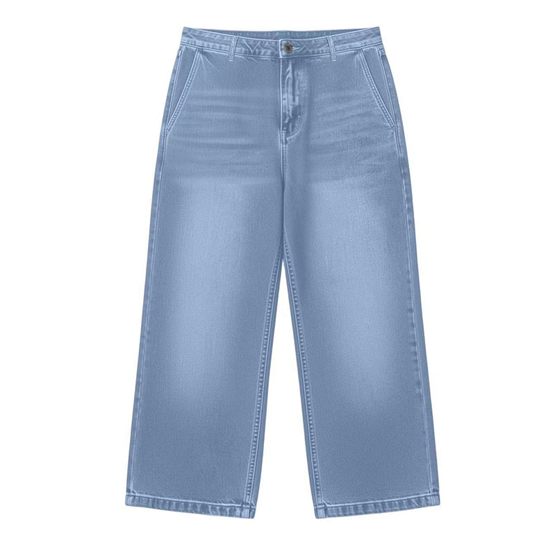 Damen lässige verkürzte Jeans mit geradem Bein