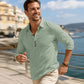 Herren Langarm Button-Up Kragenhemd