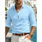 Herren Langarm Button-Up Kragenhemd