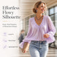 Damen elegante unifarbene V-Ausschnitt-Bluse