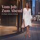 Wickel-Midikleid für Damen mit V-Ausschnitt, langen Ärmeln und geraffter Taille