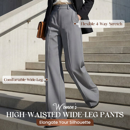 Damen hochtaillierte Weitbein-Hose