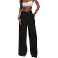 Damen hochtaillierte Weitbein-Hose